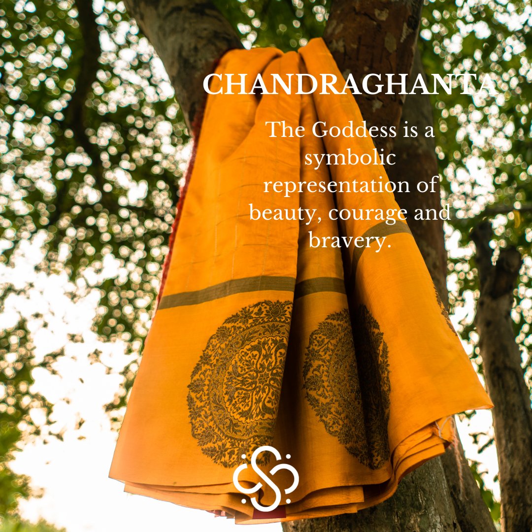 Day 3
Third day of Navratri is blessed by Goddess Chandraghanta, the symbol of beauty, courage and bravery. She, who bears half Chandra may shower bring peace and prosperity. Celebrate the elegance and vigorous 9 Avatars of Maa Durga with Shanti Banaras.

#shantibanaras #navratri