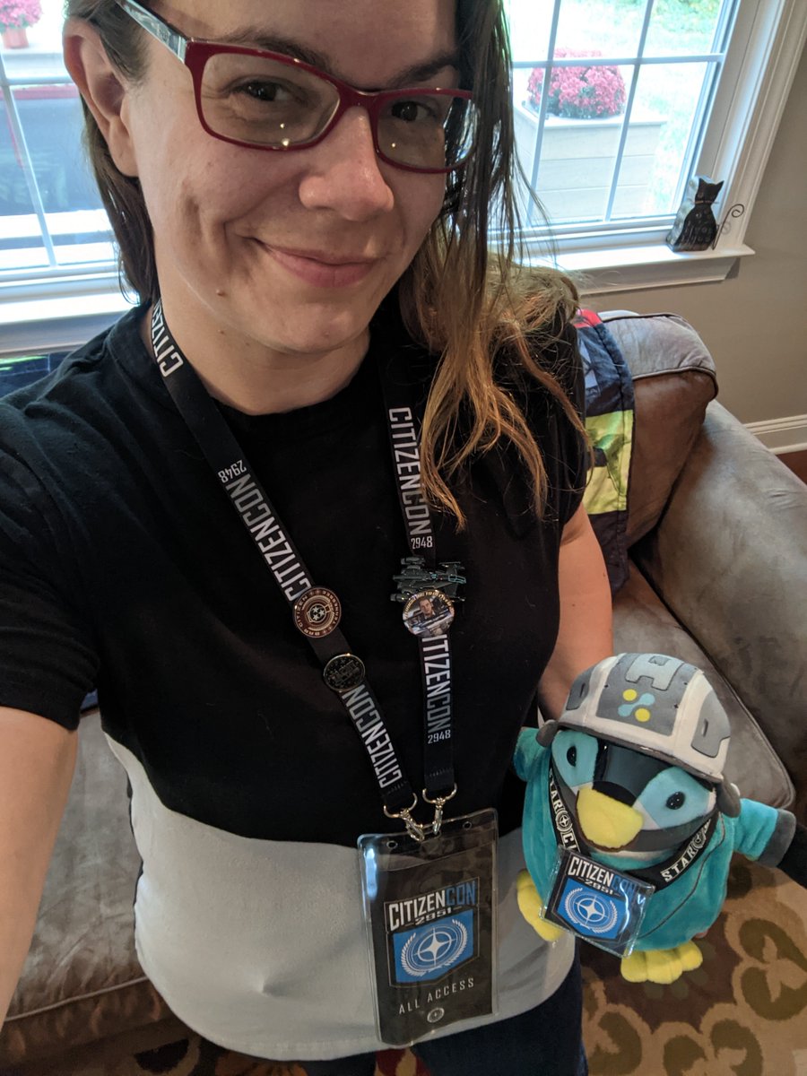 pico_sc's tweet photo. When your best friend travels 4 hours to watch your first #CitizenCon, you twin it up!
 
#SCWatchParty
#StarCitizen  #CitizenCon2951 #picotweets #twinning https://t.co/KGYFxghJk3