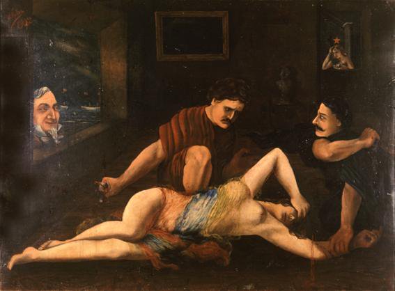 DeepSageApp's tweet photo. Óleo "Colombia Asesinada". De Sebastián Villalaz,1902. está en el Museo de Historia de Panamá

Se ve a Colombia asesinada por los partidos liberal y conservador. Atrás Panamá; ingenua, confundida, encerrada y marcada con una estrella de EEUU que ve expectante y sonriente su plan https://t.co/g4wDz5g06e