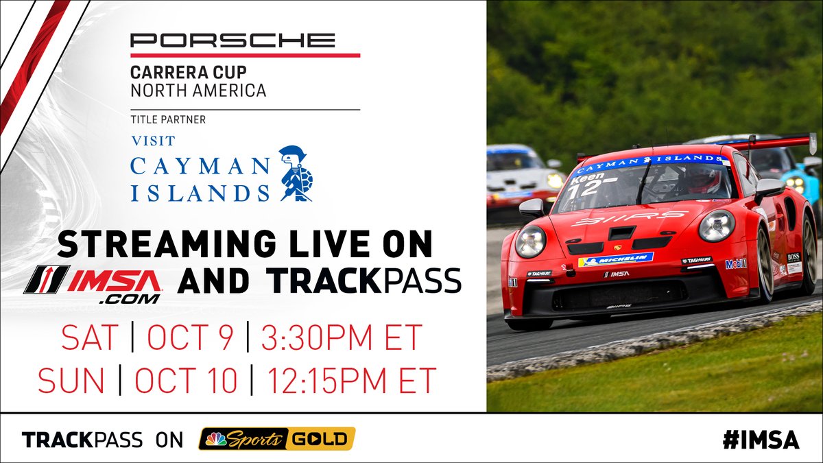 IMSA (@imsa) on Twitter photo Race 1 for Porsche Carrera Cup North America at <a href="/VIRNow/">VIRginia International Raceway</a> begins in 15 minutes. Tune in on IMSA.com/tvlive and TrackPass to watch live!
#IMSA / <a href="/PorscheRaces/">Porsche Motorsport</a> / #CarreraCupNA Race 1 for Porsche Carrera Cup North America at <a href="/VIRNow/">VIRginia International Raceway</a> begins in 15 minutes. Tune in on IMSA.com/tvlive and TrackPass to watch live!
#IMSA / <a href="/PorscheRaces/">Porsche Motorsport</a> / #CarreraCupNA