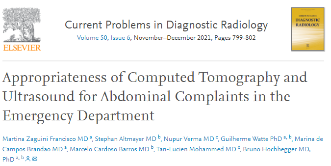 "The rate of inappropriate orders was 36.3% for CT and 84.4% for US." I could see that 84% happening in other places... 

Thank you <a href="/nverma21/">Nupur</a> <a href="/TLHM_MD/">Tan-Lucien Mohammed, MD, FACR</a> nice study!! 

sciencedirect.com/science/articl…