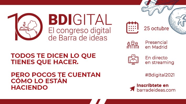 𝗧𝗼𝗱𝗼𝘀 𝘁𝗲 𝗱𝗶𝗰𝗲𝗻 𝗹𝗼 𝗾𝘂𝗲 𝘁𝗶𝗲𝗻𝗲𝘀 𝗾𝘂𝗲 𝗵𝗮𝗰𝗲𝗿 𝗽𝗲𝗿𝗼 𝗽𝗼𝗰𝗼𝘀 𝘁𝗲 𝗰𝘂𝗲𝗻𝘁𝗮𝗻 𝗰ó𝗺𝗼 𝗹𝗼 𝗲𝘀𝘁á𝗻 𝗵𝗮𝗰𝗶𝗲𝗻𝗱𝗼.
Nos vemos el lunes 25 de octubre en #Bdigital2021
Inscripción aquí: barradeideas.com/roadshow/ 
Elige formato virtual o presencial