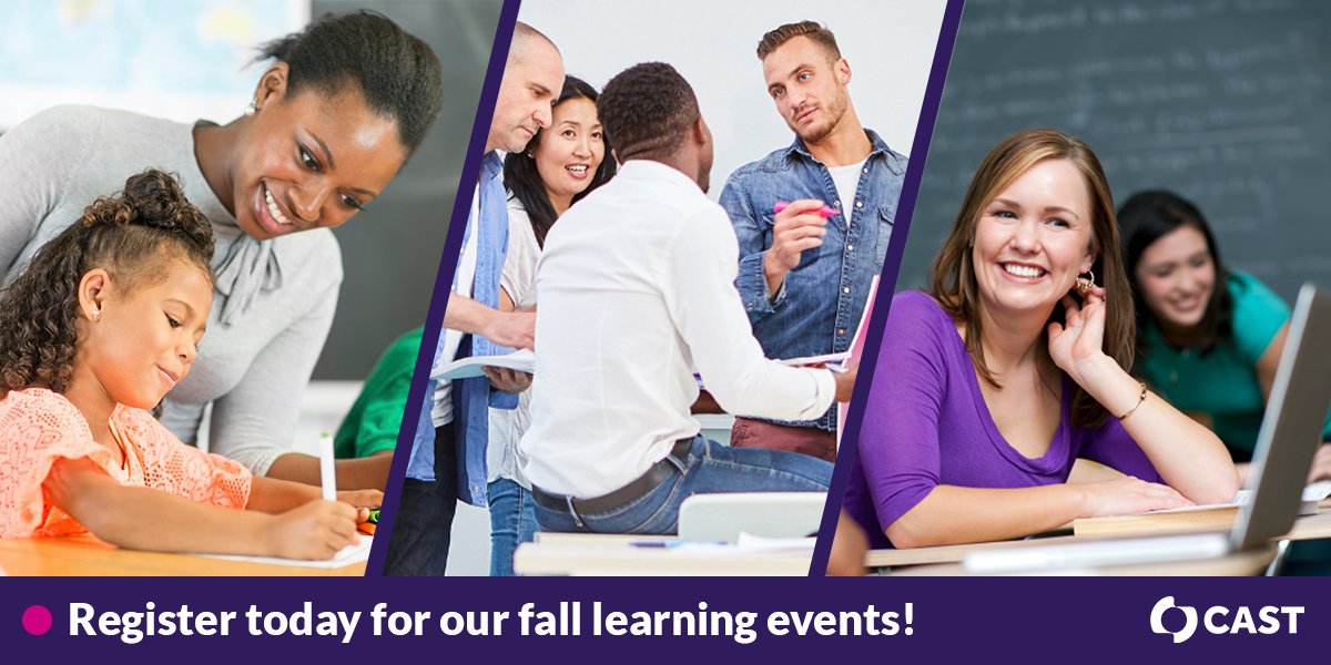 🍂 Fall is a great time for professional learning! 🍁
We have three fantastic opportunities in Oct &amp; Nov that you won't want to miss. Learn more &amp; register for our Intro to #UDL, UDL Implementation Academy, or UDL Beyond the Basics institutes: ow.ly/9S8a50GncwD #UDLchat