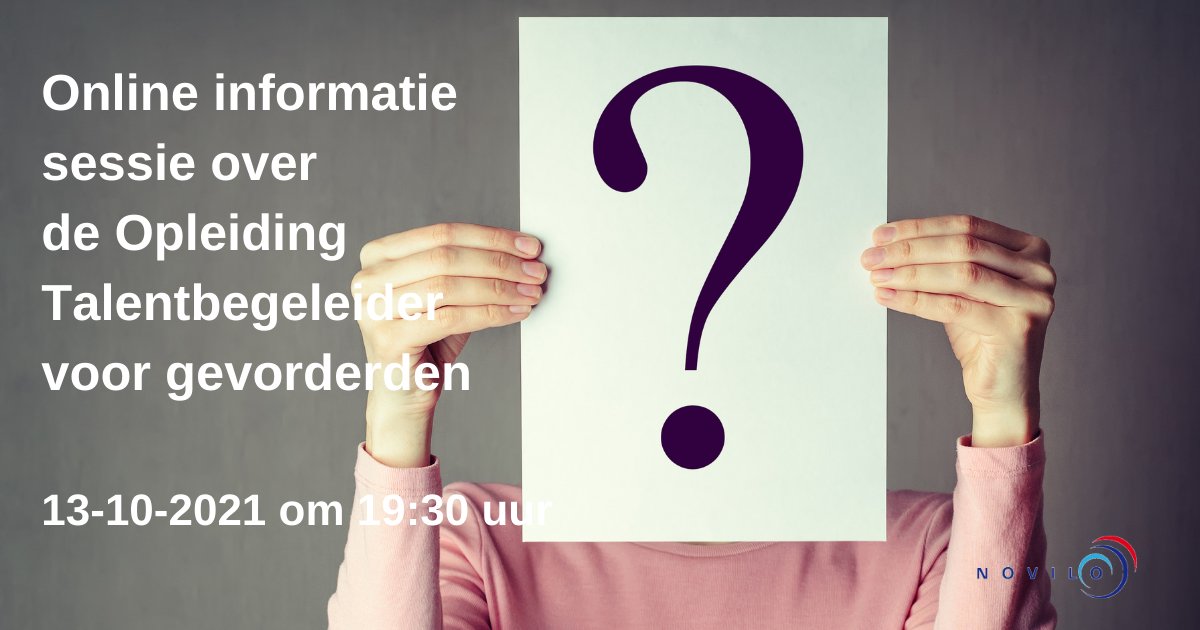 NoviloTalent's tweet image. Nieuwsgierig naar de opleiding Talentbegeleider voor gevorderd begeleiders? Binnenkort gaat een nieuwe groep van start. 

Kom naar de extra online informatie sessie! 
13 oktober 19:30 uur 

Aanmelden kan hier:
novilo.nl/gratis-college…