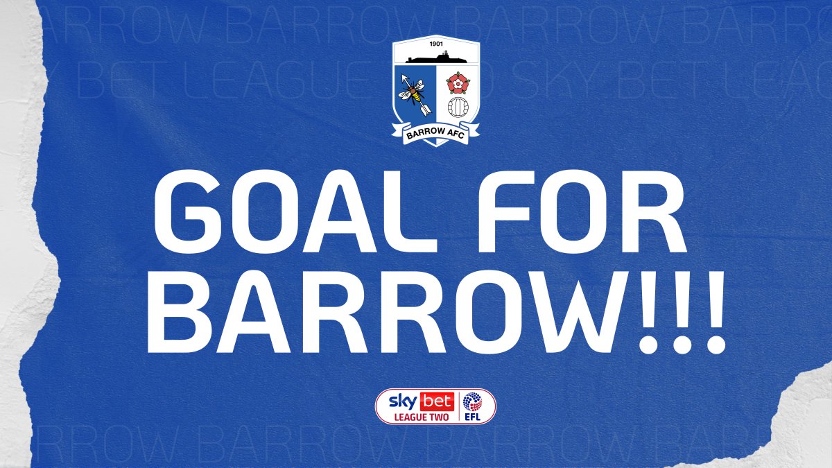 BarrowAFC's tweet photo. 48: GOOOOOOAAAAALLLLL!!!

Robbie Gotts smashes The Bluebirds in front after a wonderful through ball from Remeao Hutton.

Brilliant goal. 1-0!!

🔵1-0🔴#BarrowAFC https://t.co/2MtUn1K6oC