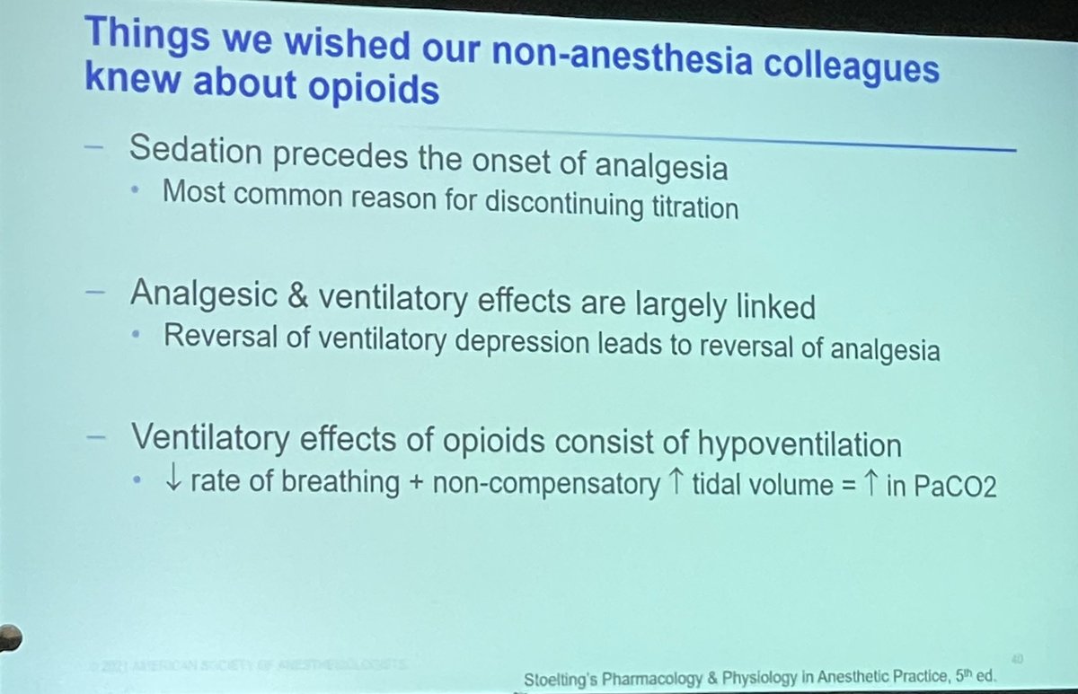 Finally all of it in a single slide. Narcan or Narcan’t discussion with Dr. Cohen #ANES21 <a href="/APSForg/">APSF</a> #opioids response rate of naloxone is much lower in the hospital.