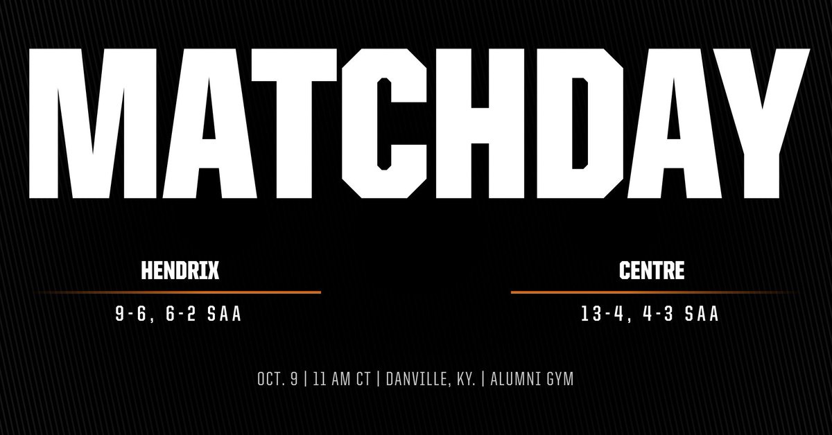 Hendrix Volleyball (@hendrixvball) on Twitter photo Playing in Kentucky.
🏐: <a href="/HendrixVBALL/">Hendrix Volleyball</a> at <a href="/CentreVB/">Centre College Volleyball</a>
🕚: 11 a.m. CT
📍: Danville, Ky. (Alumni Gym)
💻/📱: centrecolonels.com/watch/?Live=14…
📊: centrecolonels.com/sidearmstats/w… Playing in Kentucky.
🏐: <a href="/HendrixVBALL/">Hendrix Volleyball</a> at <a href="/CentreVB/">Centre College Volleyball</a>
🕚: 11 a.m. CT
📍: Danville, Ky. (Alumni Gym)
💻/📱: centrecolonels.com/watch/?Live=14…
📊: centrecolonels.com/sidearmstats/w…