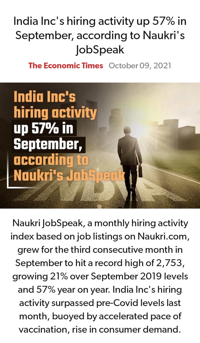 writemail2niraj's tweet image. India Inc&apos;s hiring activity up 57% in September, according to Naukri&apos;s JobSpeak
economictimes.indiatimes.com/jobs/india-inc…

via NaMo App