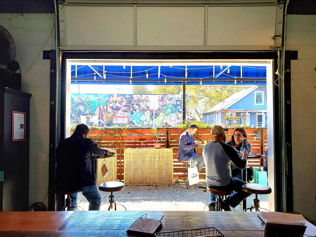 BlueOwlBrewing's tweet photo. It's looking like #PerfectPatioWeather. Should we open the "garage door" today? https://t.co/CJf1MBmGYG