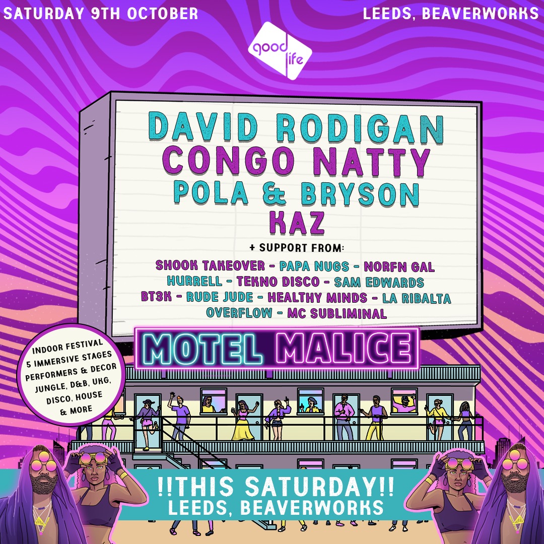 SoundcrashHQ's tweet image. Tonight in Leeds, the Good Life tour lands at @beaverworks with the legends @DavidRodigan &amp;amp; @CongoNattyRebel + Pola &amp;amp; Bryson, @ShookEvents, Tekno Disko, Papa Nugs &amp;amp; MORE! 

Last tickets are on sale now at fixr.co and on the door tonight!