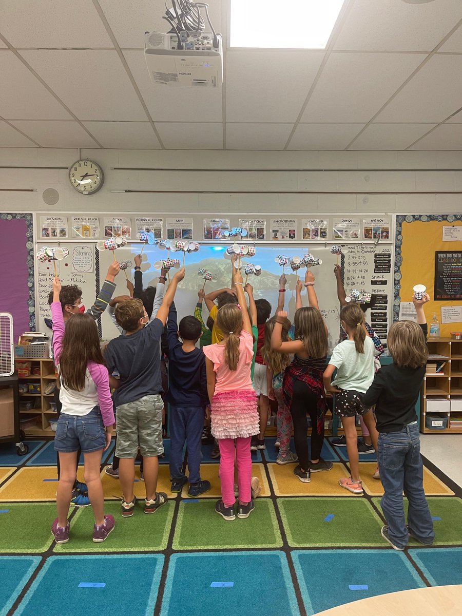 A2Eberwhite's tweet photo. Third grade scientists showing off their skills in Mrs. Blair’s room! @A2schools #phenomenalscience #a2engage #STEM https://t.co/L66g1gPpaU