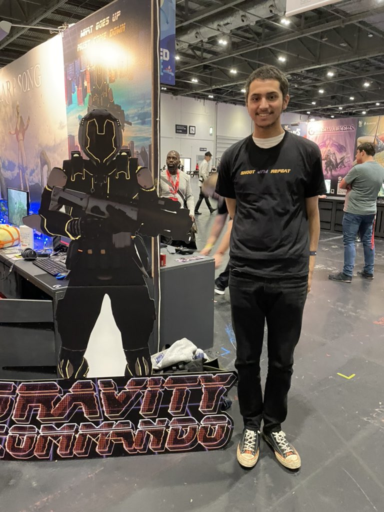 Congrats to our t-shirt giveaway winner!! 🎉 

Tomorrow is your last chance to win a <a href="/GravityCommando/">GRAVITY COMMANDO 🔫 DEMO OUT NOW</a> t-shirt! Come by our stand tomorrow, have a play of the game and enter our competition for a chance to win🔫

<a href="/EGX/">EGX</a> <a href="/NFTSFilmTV/">National Film and Television School</a> <a href="/NFTS_Games/">National Film & Television School Games Design</a>