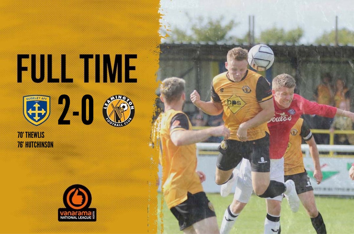 LeamingtonFC's tweet photo. FULL TIME: Guiseley 2-0 Leamington

Defeat. 

#GUILEA https://t.co/px1abGX2Mk