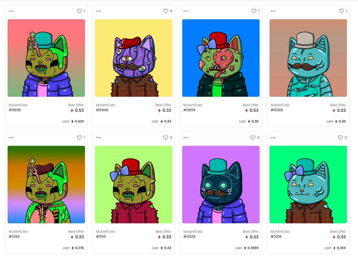 #GIVEAWAY TIME! 🙌🚀🚀🚀

If we get to 1K retweets in 24h ONE random winner will choose freely 1 of the following <a href="/mutantcats/">Mutant Cats DAO</a> I own. 

Current floor price: 0.64 ETH 
OpenSea: opensea.io/collection/mut…

Generosity towards each other is a tool to create abundance!

ONLY UP! 🙌🚀🚀🚀