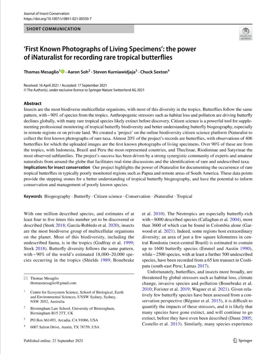 aztekium's tweet image. Que buen artículo sobre el poder de la #cienciaciudadana!
Obtener las primeras fotos de organismos vivos de una especie usando @inaturalist! @InsideNatGeo
@Conabio #biodiversidad #biodiversity link.springer.com/epdf/10.1007/s…