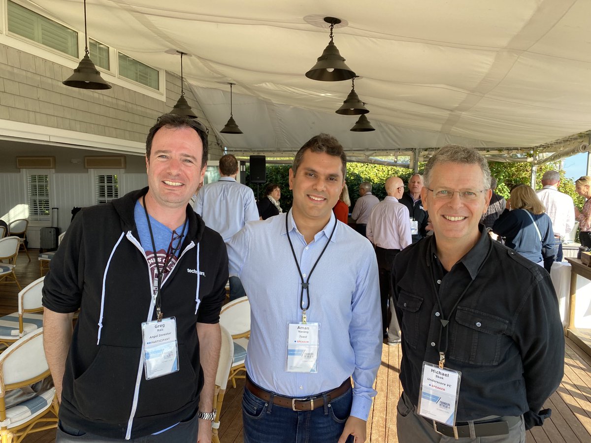 ScottKirsner's tweet photo. One more pic from #ack2021 this week: @graiz of Techstars Boston, Aman Narang of @ToastTab, @mjskok of @UnderscoreVC. https://t.co/iKWho3TK1h