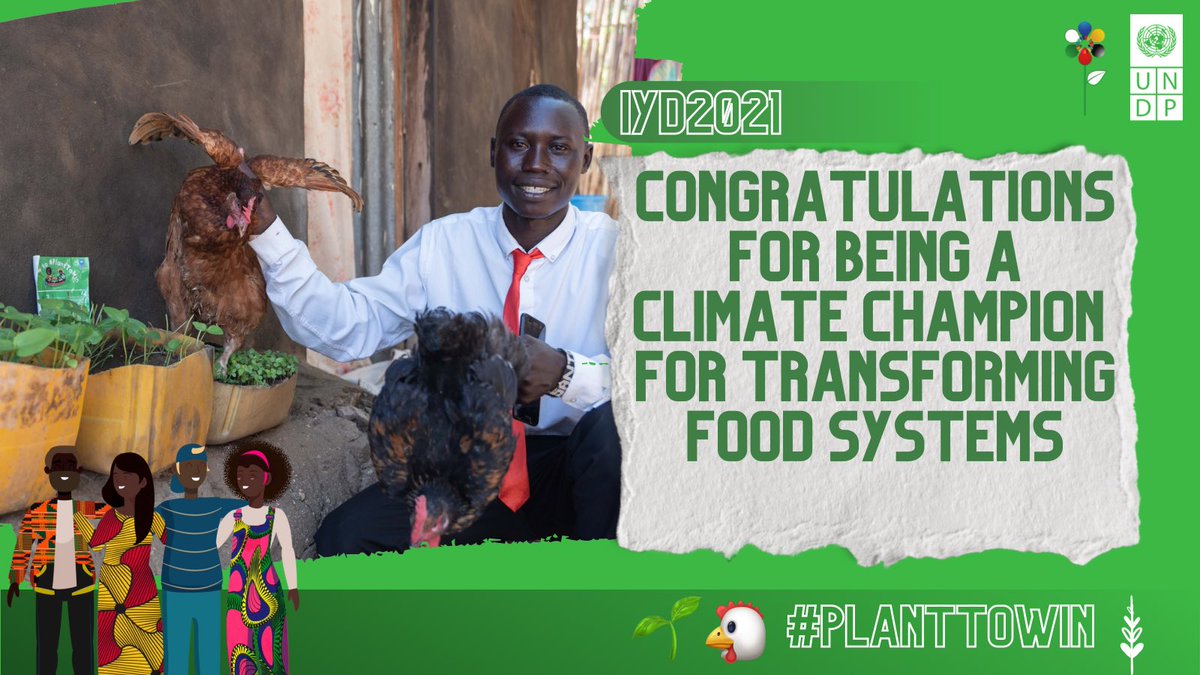 undpsouthsudan's tweet photo. Thank you South Sudan for your #PlantToWin submissions. You've shown how you are being food heroes by transforming #foodsystems. You have taught others how to plant with your bed of crops to feed and sustain 👨‍👩‍👧‍👦🙋🏿‍♀️🙋🏿‍♂️🌱🐔  Keep planting 🇸🇸 you can feed the entire nation.    #SSOT https://t.co/11wXgpmpY5