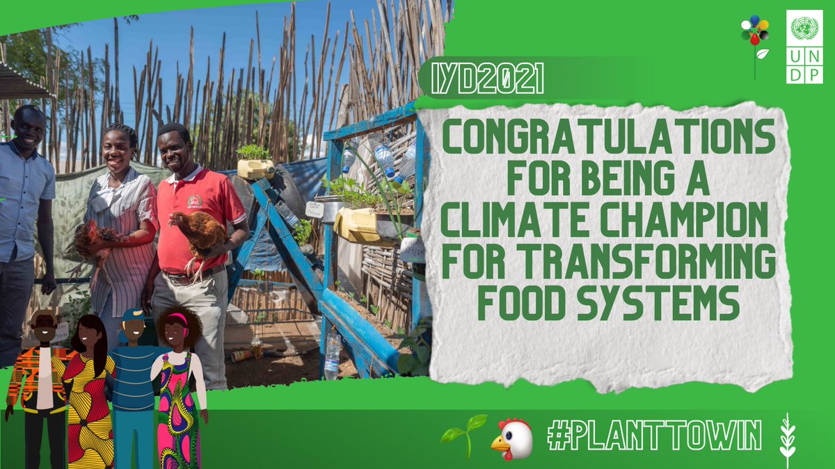 undpsouthsudan's tweet photo. Thank you South Sudan for your #PlantToWin submissions. You've shown how you are being food heroes by transforming #foodsystems. You have taught others how to plant with your bed of crops to feed and sustain 👨‍👩‍👧‍👦🙋🏿‍♀️🙋🏿‍♂️🌱🐔  Keep planting 🇸🇸 you can feed the entire nation.    #SSOT https://t.co/11wXgpmpY5