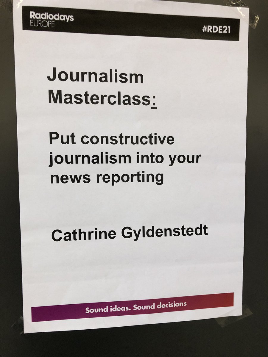 Really fascinating talk from @CGyldensted about ‘Constructive Journalism’ at #RDE21