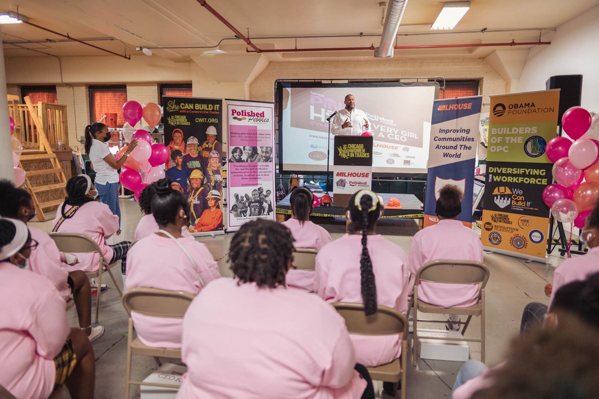 PolishedPebbles's tweet photo. Thank you to our partners for supporting @polishedpebbles first ever #PinkHardHats Symposium yesterday! @milhouseinc @ladymilhouse @CWITEquityCNTR @ComEd  @INTREN_LLC @Essations @chicago_mca @TriceConstruct @CiscoBuildUnion @IBEW @CRCCarpenters @JaneAddamsRsCor @GilbaneBuilding https://t.co/YJDjzWLGCS
