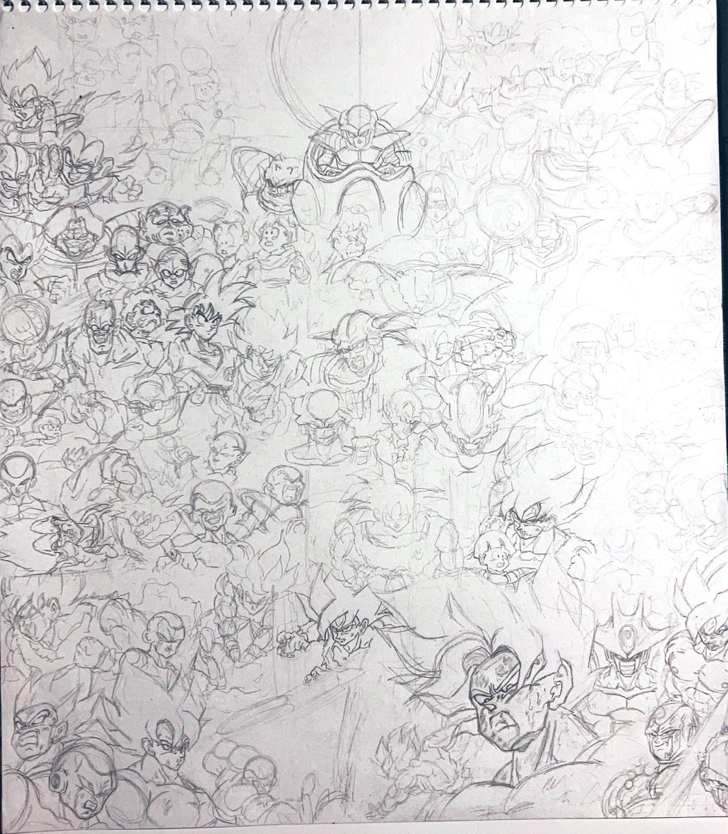 あとはナメック星到着と劇場版だけです😆😆
明日にはペン入れまでいけそうです!
 #模写       #ドラゴンボール 