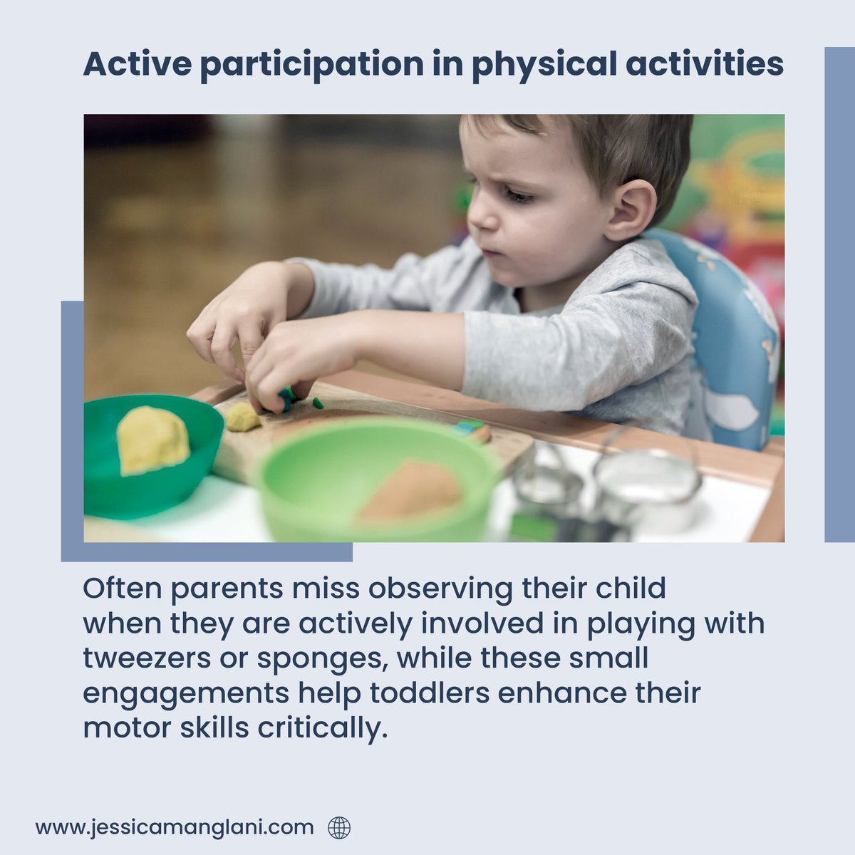 JessicaManglani's tweet photo. With the development of fine motor skills, a child is able to master important tasks such as feeding oneself, buttoning and writing.
#finemotorskills #grossmotorskills #motorskilldevelopment #parentingtips #parents #newparents #raisingstrongchildren https://t.co/avwkTrTmn4