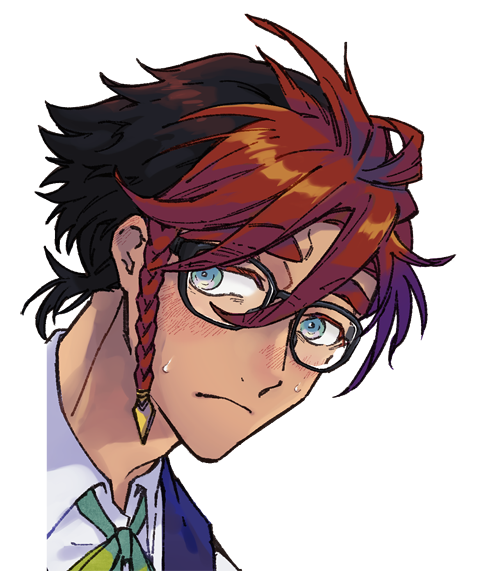 成人男性の照れ顔泣き顔滅多に 作るpcの傾向的に 描かないので ちょっと珍しくて 粥 のイラスト