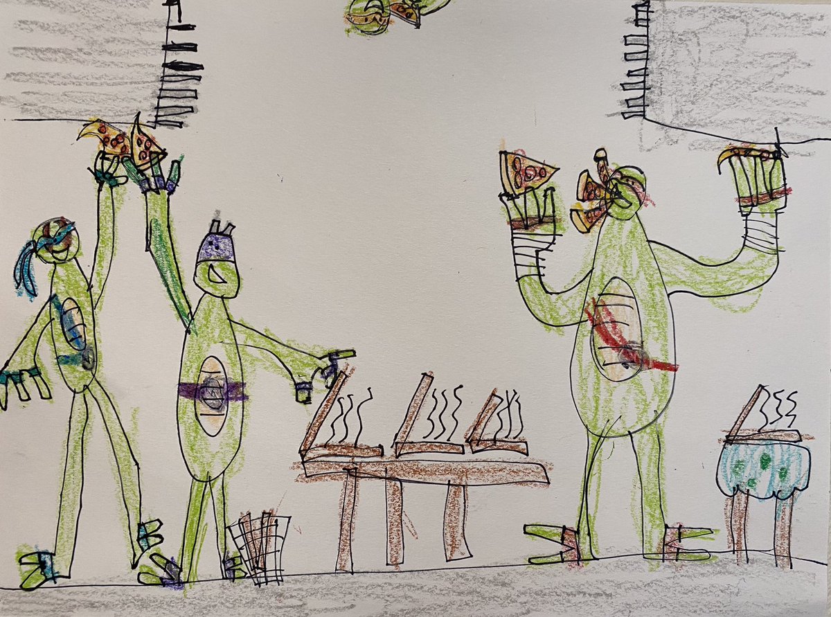 Ninja turtles’ pizza time！
