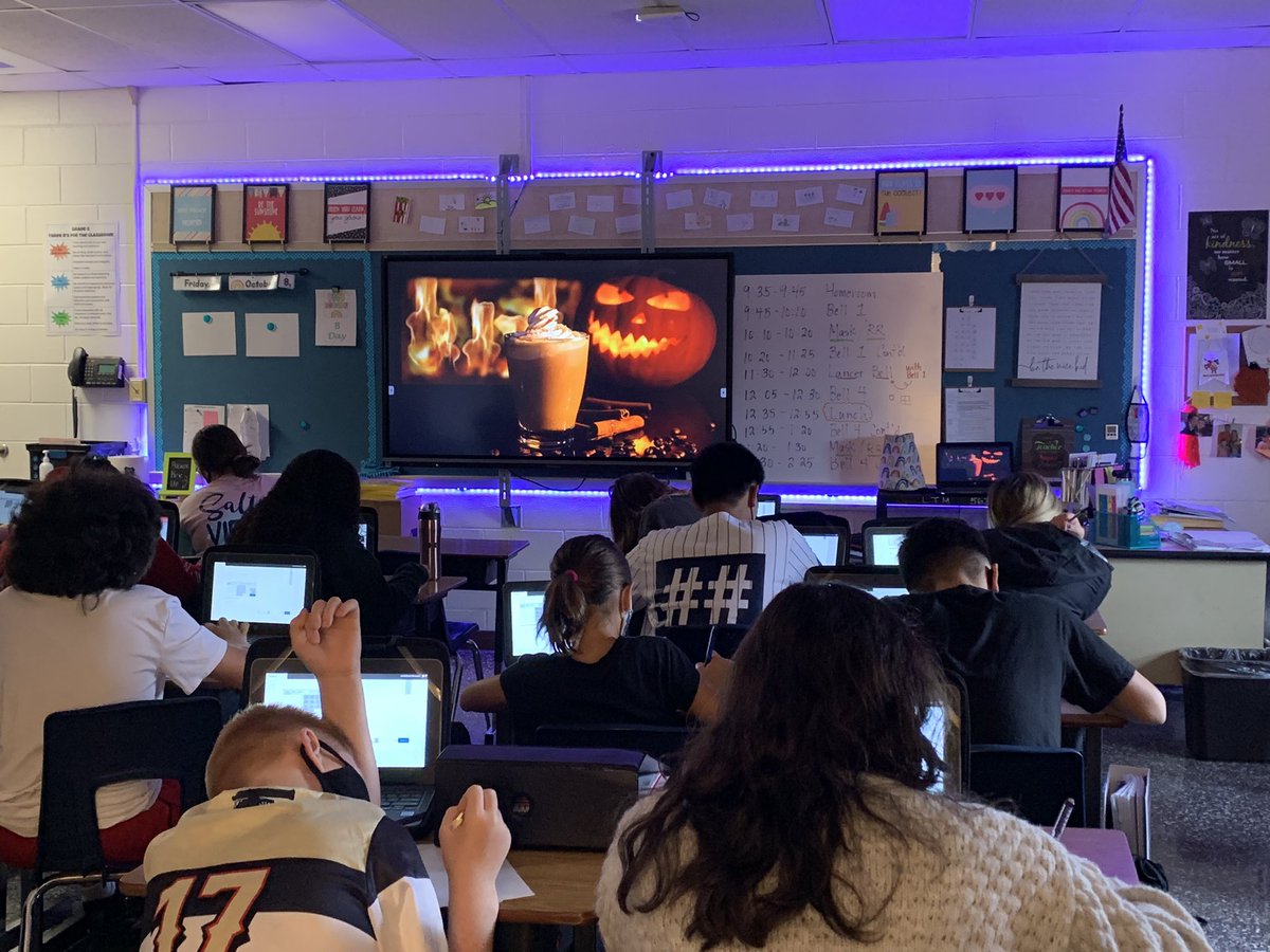 A little TEST DAY vibe…spooky Halloween ambiance music and a roaring fire! Kids rocked it too! <a href="/Landstownms/">Landstown Middle</a>