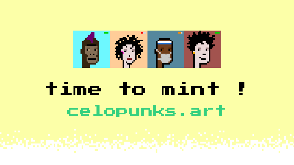 CeloPunks_art's tweet image. The #Celopunks sale is gonna close in about 24h! 

Be one of the last minters before the end to benefit from the big #airdrop of tomorrow and get your 2% lifetime royalty! 😎

#celopunk #NFT #celo @CeloOrg