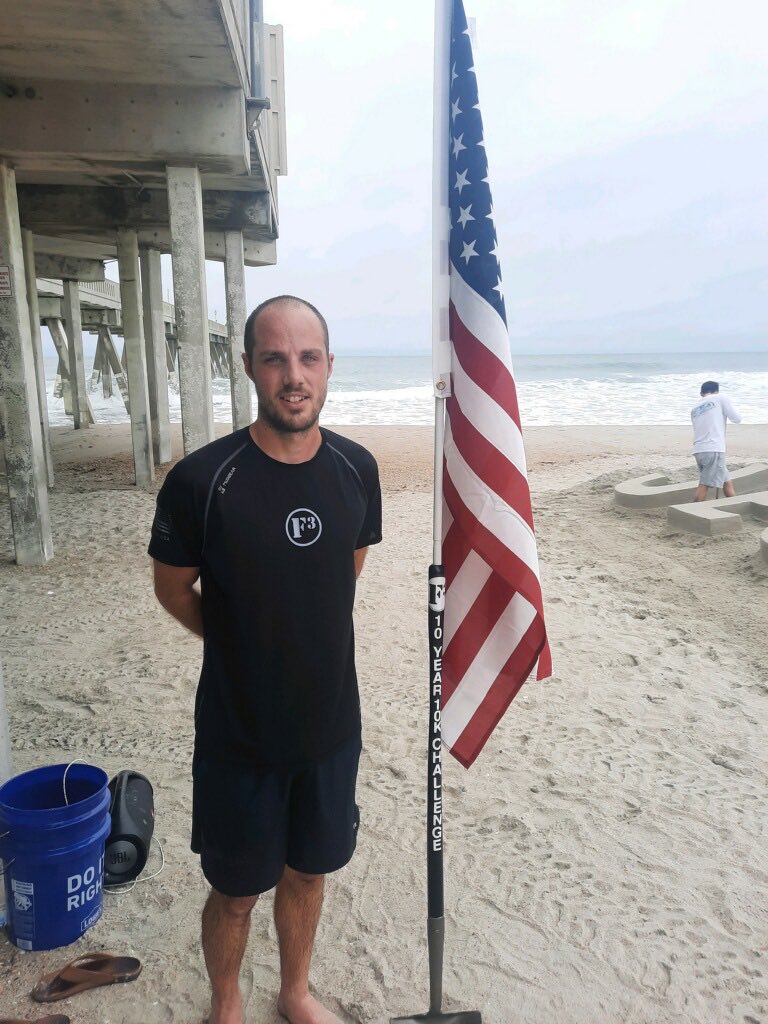 ⁦<a href="/roybrosdrywall/">F3 Patch</a>⁩ is the winner of the 10 Year 10K Challenge. Barefooted, deep sand and he crushed it at a 7:30 pace.