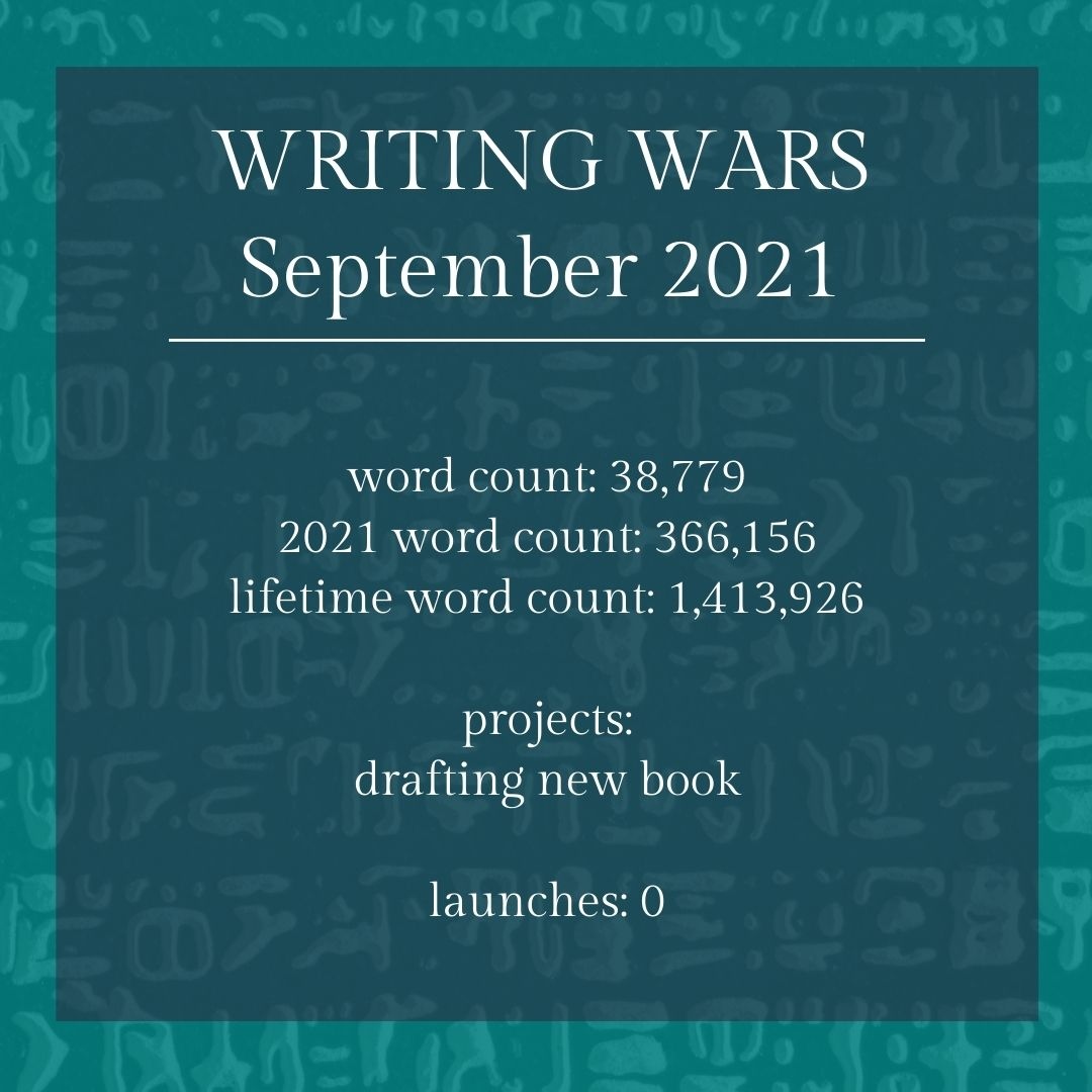 LLMBooks's tweet image. Besides being sick again, this month was fairly productive. I am hoping to be finished with The Curse of Beauty by the end of October and get it off to editing :) I was sitting pretty at 88,000 words in the manuscript at the end of September. Woo hoo! #llmbooks #writingwars