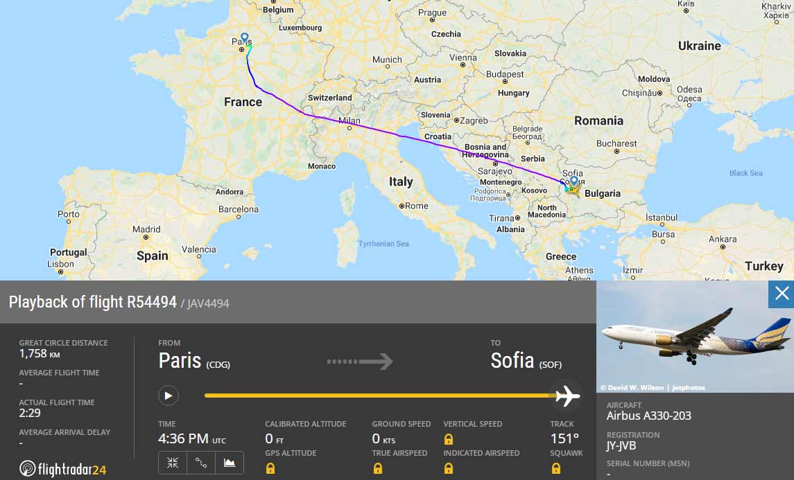 athens to jordan flight