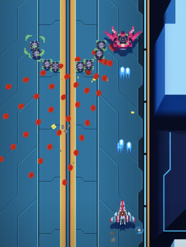 mana_oomgames's tweet photo. Before / After

We keep working on juicing the game!

| #indiegame #pixelart #shmup #mobilegame #Exostars | https://t.co/HYNIypbSSB