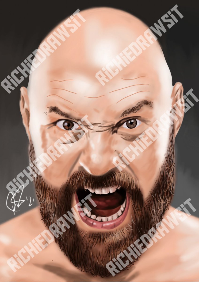 R3G11's tweet photo. Tyson Fury puts his WBC title on the line tonight against Deontay Wilder. Who wins? I'm team fury! @Tyson_Fury #teamfury #tysonfury #furywilder #FuryWilder3 #boxing  #WBC #wbcboxing  #digitalpainting #digitalportrait #digitalportraitpainting #vivalasvegas #vegas #lasvegas https://t.co/v5cZpQP0Cp
