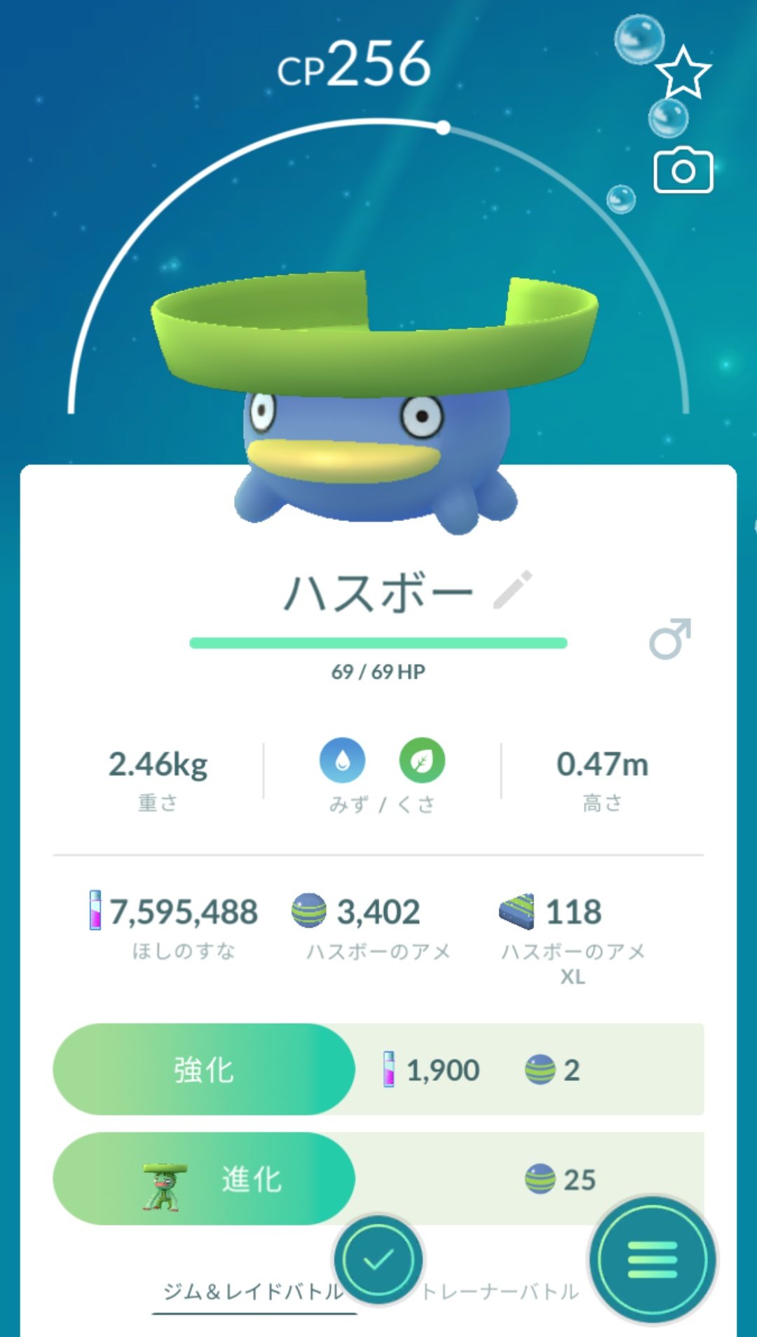 かっちゃん ８ ８gofest横浜 昨日ポケモンｇｏでゲットした個体値１００ ハスボー ２匹目 フレンドにギフトを贈る ９月限定フィールドリサーチ をクリアして モンスターボールとパイルのみを１個ずつ使ってゲットしました ヨマワルでは