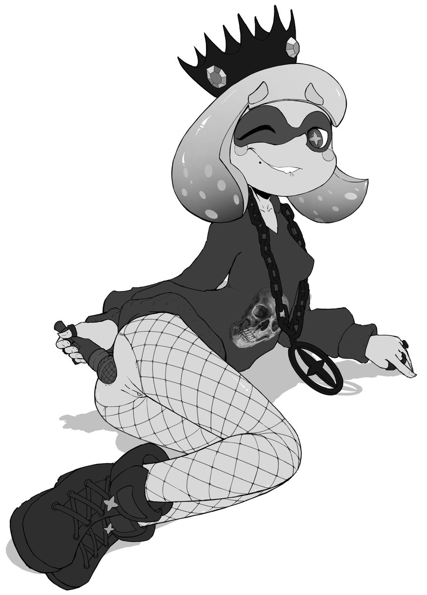 Pearl from Splatoon in a goth outfit (commission)Imagine if the mic was swi...