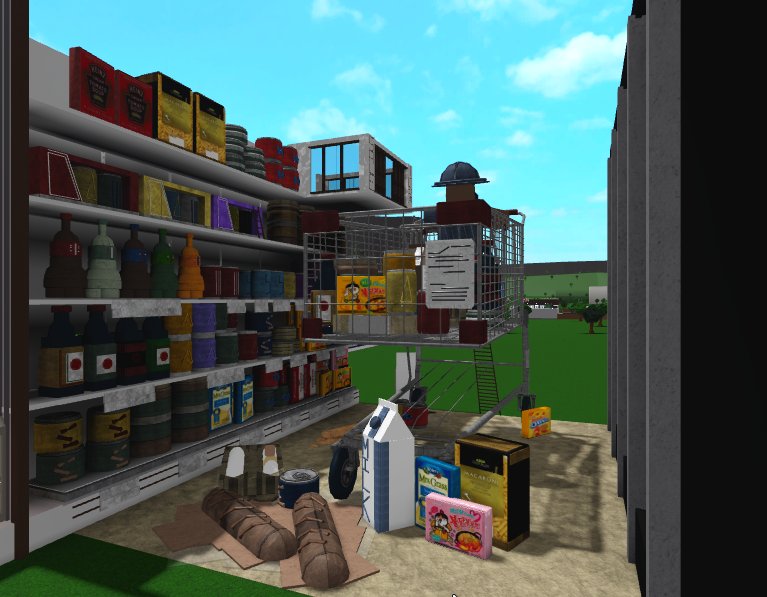 nameskhloe's tweet photo. um totally didnt forget to post this like 2 months ago but here is a giant supermarket shelf w @Banana_Builds in the shopping cart ♥️ 

this build was for bbl2 week 3 that I never submitted LOL https://t.co/sjmAcQhOGa