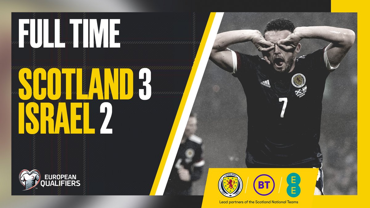 FULL TIME | Scotland 3-2 Israel.

COME ON! 

#SCOISR