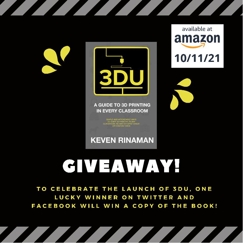 kevenrinaman's tweet photo. It’s contest time for a copy of #3DU! It’s simple, one winner will be chosen from those that have:

1) 🔁 Retweeted this tweet
2) 🏷 tagged an educator friend (they’ll be added in too!)
3) 📢 Comment with a cool #3DPrinting project

Winner will be drawn on 10/10 evening! https://t.co/0E3iGwDaSX