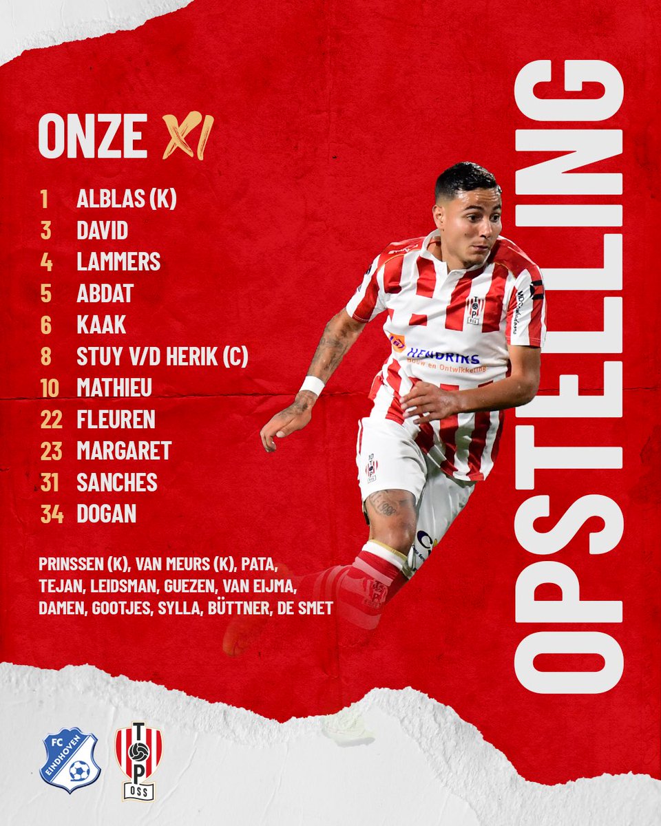 topossofficial's tweet photo. ๐ ๐ข๐ป๐๐ฒ ๐๐
ธ
Bob Peeters heeft een aantal wijzigingen doorgevoerd ten opzichte van vorige week โคต๏ธ
#EINTOP https://t.co/VHhCdBnrvn