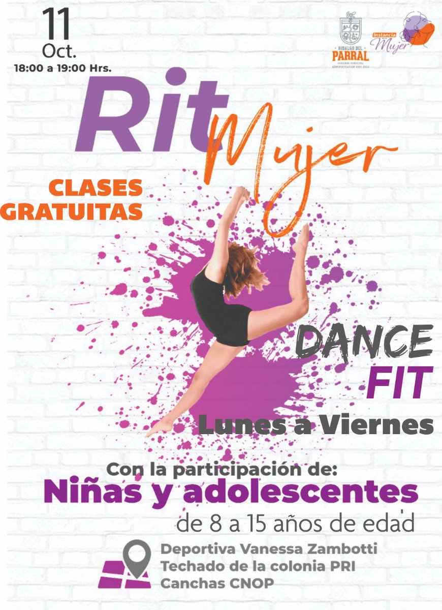 MujeresParral's tweet photo. A partir de la próxima semana tendremos clases de Dance Fit. Ubica tu centro más cercano y lleva a tus peques, ¡son totalmente gratis!

Mantengamos nuestras niñas en movimiento 🤸🏻 https://t.co/oOifXBjmPR