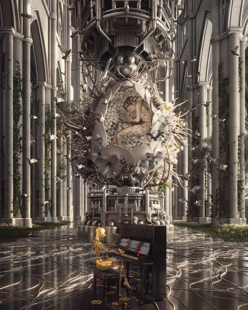 galaxy_eggs's tweet photo. Chapter 2:

The Story of Lex (The Dreaming)

Lex, a lonely piano-droid from universe #A018226, was created with the purpose of entertaining through music. Lex's designation was to serenade this mysterious being asleep in this device. 

When suddenly the Dreamer opened her eyes.. https://t.co/XG9mlhsNc7