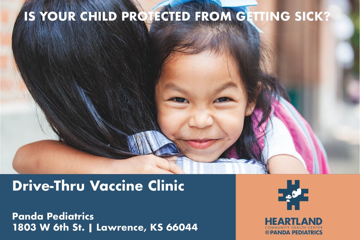 The CDC recommends everyone over 6 months old be vaccinated for influenza. Children getting their flu shot this year is especially important! To help make protecting kids from getting sick easier for parents, we are hosting regular drive-thru vaccine clinics. Call 785.842.4477