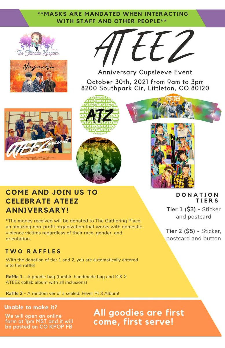 ColoradoKpopper's tweet photo. I am happy to announce that I am partnering with Najaeri__ to bring you an #ATEEZ Anniversary cupsleeve event!!

Join us October 30th at Riize Coffee Co. in Littleton from 9am to 3pm!

#ATEEZDAY https://t.co/iH8TA1NChW