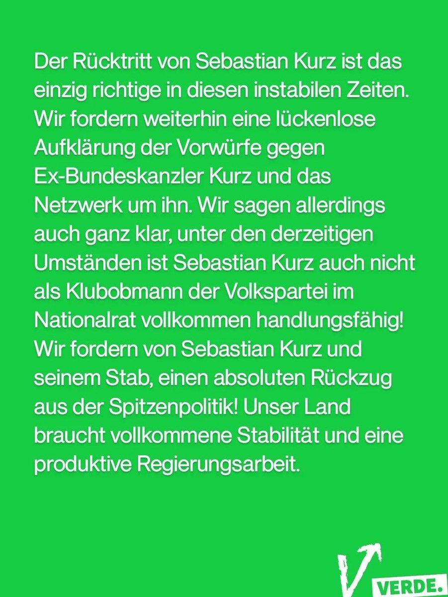 Statement zum Rücktritt:
#verdewien #SebastianKurz #kurzistweg