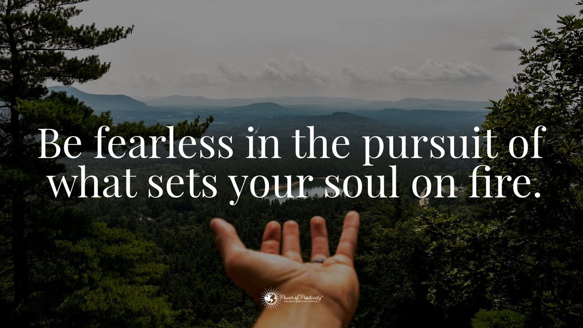 Be fearless in the pursuit of what sets your soul on fire. #quote https://t.co/IOjjyJMKI8