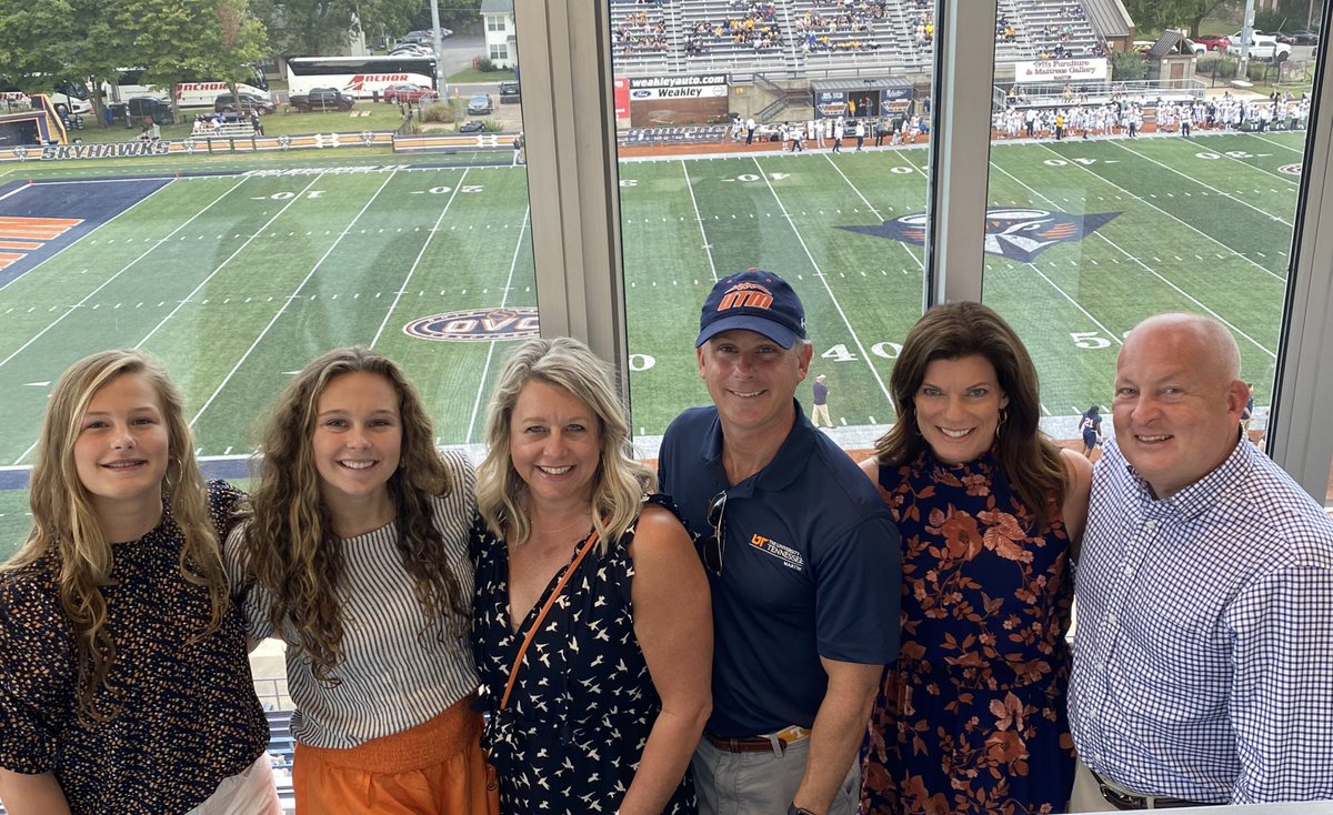 KC4UTIA's tweet photo. Big @UTM_FOOTBALL win for Homecoming! Enjoyed hosting @SenJohnStevens and family for the game. Thx to ALL @utmartin grads who made this weekend so special! #beUTMproud https://t.co/aR2sXCr1Cc