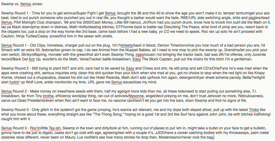 iamHBY's tweet photo. For Swamp vs. Serius Jones from @urltv's #SuperFight4, I gave that to Swamp 2-1, 1st and 2nd. Serius' 3rd was his best round, and he picked up momentum in the 2nd, but I think Swamp's punches and angles were generally better. The energy picked up for this battle. https://t.co/BAgzCxVOAf