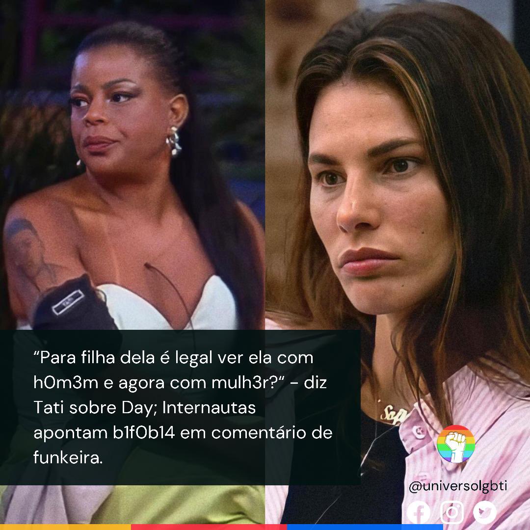 universolgbtq's tweet image. Tati faz comentário de cunho bifobico sobre Day e Aline; Internautas apontam bifobia da funkeira, veja mais em JUNTOS COM DAYLINE instagram.com/p/CU03wlcr7hQ/…